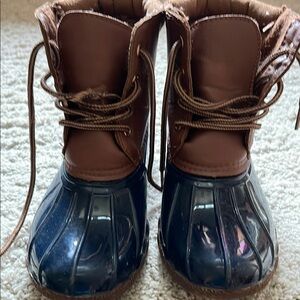 Brown and Blue Kids Boots